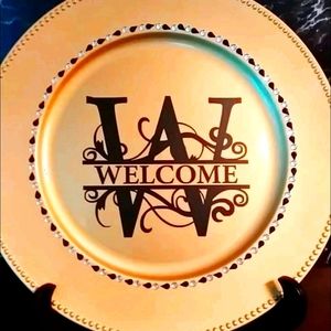 Customized Welcome Decor plate with stand